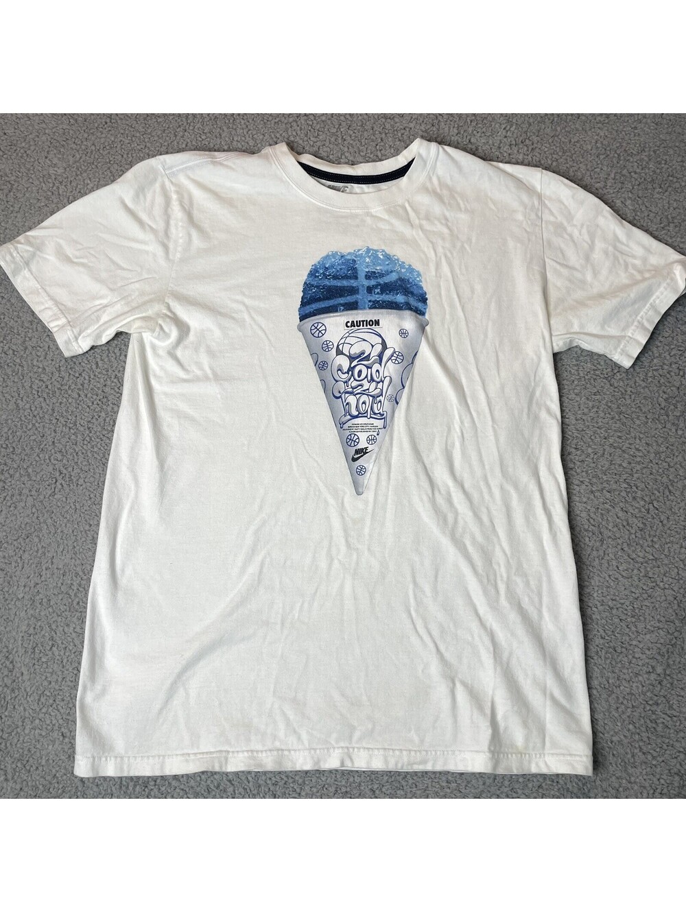 Nike Snow Cone Harlem NYC Basketball T Shirt White 2 Cold 2 Hold Size Large